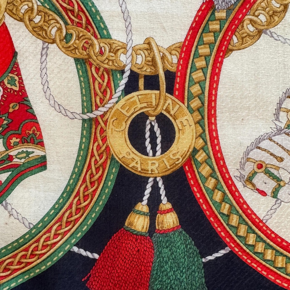 Vintage CELINE Paris Equestrian Foulard Medallion Scarf LIKE‎ NEW - Picture 3 of 7